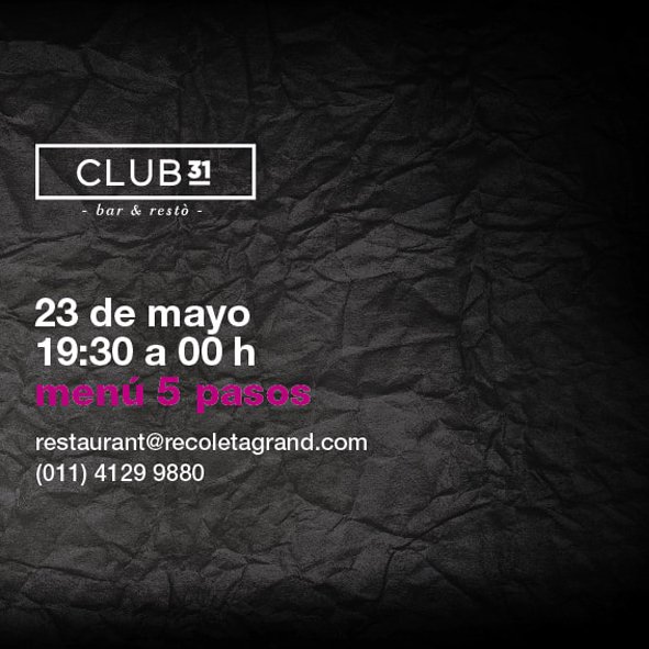 #QArgentina🇦🇷 Luciano Grimaldi, chef ejecutivo de Club 31 Bar &amp; Restó, restaurante del Hotel Recoleta Grand, recibe a su colega Olivier Falchi para inaugurar el ciclo Gourmet Experience. ¿Cuándo? 23 de mayo. Contacta a tu Lifestyle Manager para sumarte a este exclusivo evento.
