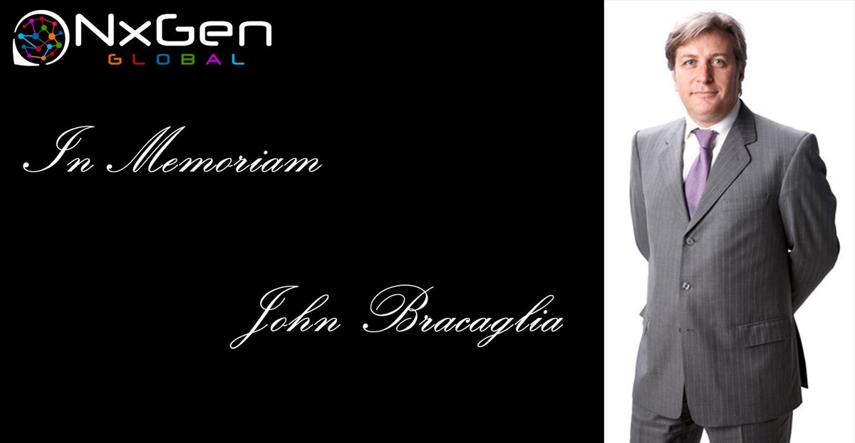NxGenGlobal's tweet photo. #PressRelease - May 21, 2018, Calgary, Alberta. It is with immense sadness that we announce the sudden passing of our friend, business partner and Chief Strategy Officer, John Bracaglia. Read CEO statement https://t.co/IP4qcPkgvA #InMemoriam https://t.co/cic5cpGnNW