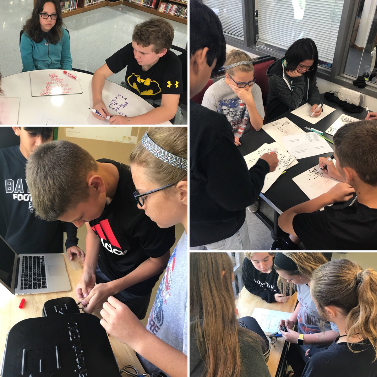 jencollinsworth's tweet photo. Breakout Session 1st Period 7th Grade Class ... we tried to solve the clues, but one lock was left unsolved. They didn’t break out☹️ #breakoutedu #middleschoolmath @LamarMS https://t.co/T8lb7qrqzo