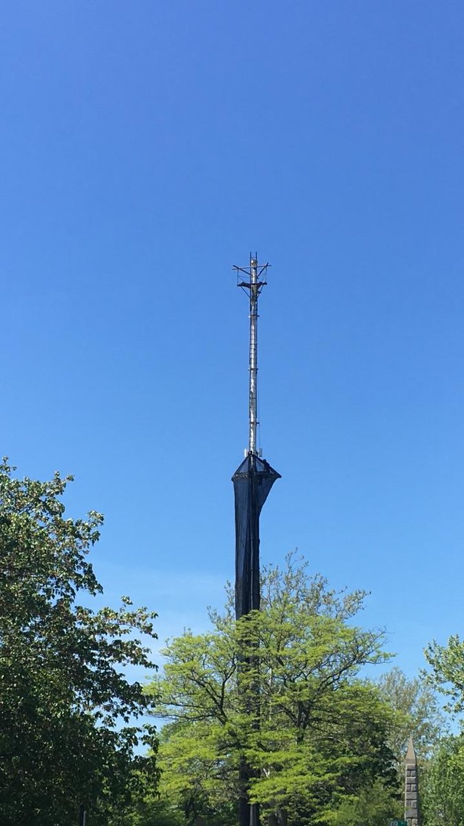 Wondering what's going on with the flag pole? We're painting! We hope the new paint makes it look beautiful and brightens up the flag pole! #ConcordMA