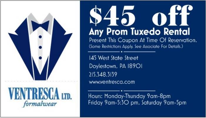 Ventrescaltd's tweet image. Still need a tux for prom? Ventresca Ltd has everything you need in-stock so you’ll look your best for the big night. Show this post and save $45! #prom #prom2018 #promtux #bestnightever #lookinggood #handsome #centralbucks