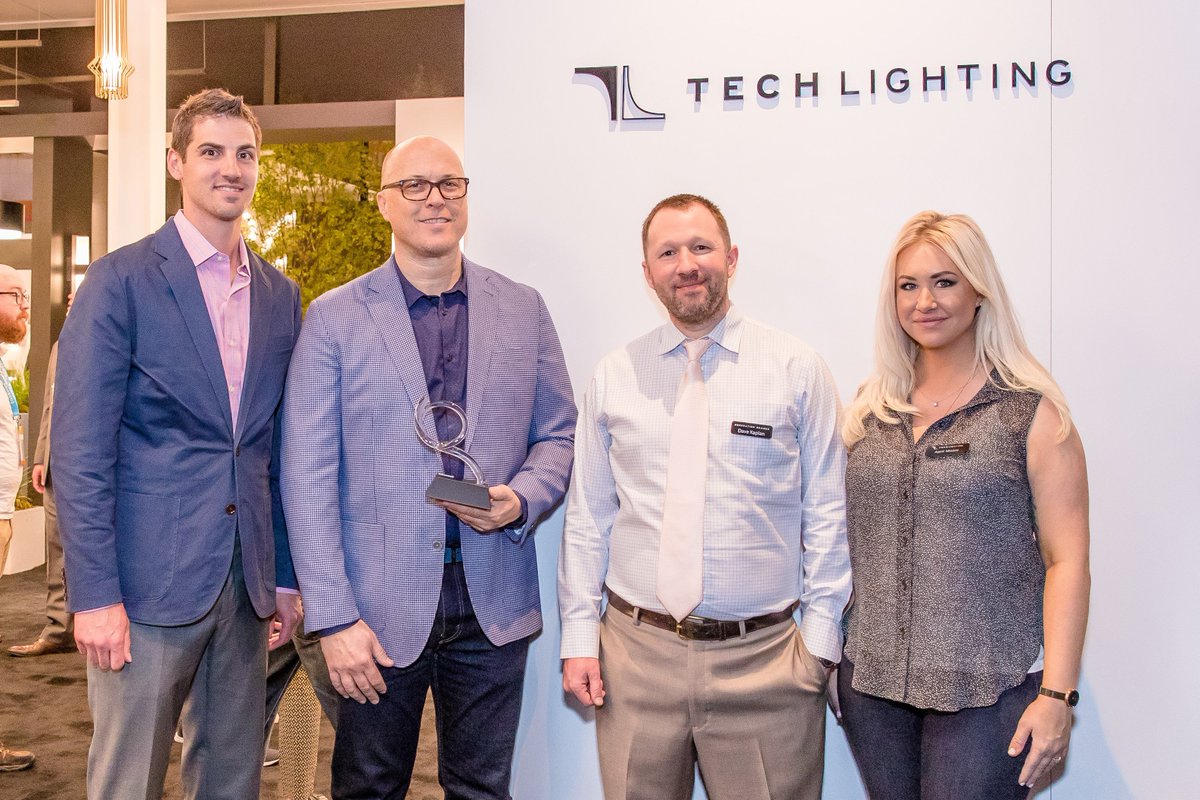 DesignCentrix's tweet photo. @DesignCentrix is excited to share the news that Generation Brands' @techlighting booth won "Best Booth Award" at the 2018 LIGHTFAIR International show. #LFI2018 https://t.co/vUxZuRl13a