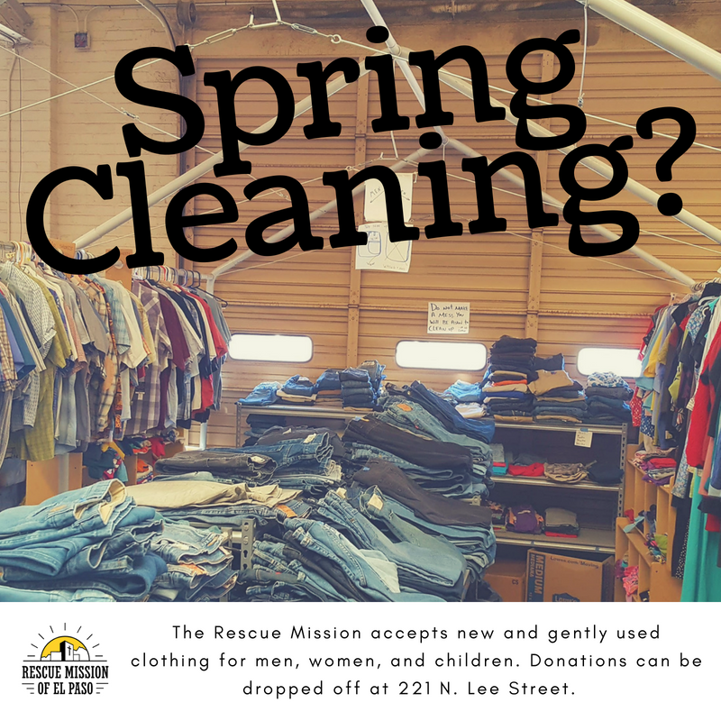Drop off your new and gently used clothing at the Rescue <a href="/RescueMissionEP/">Rescue Mission EP</a>