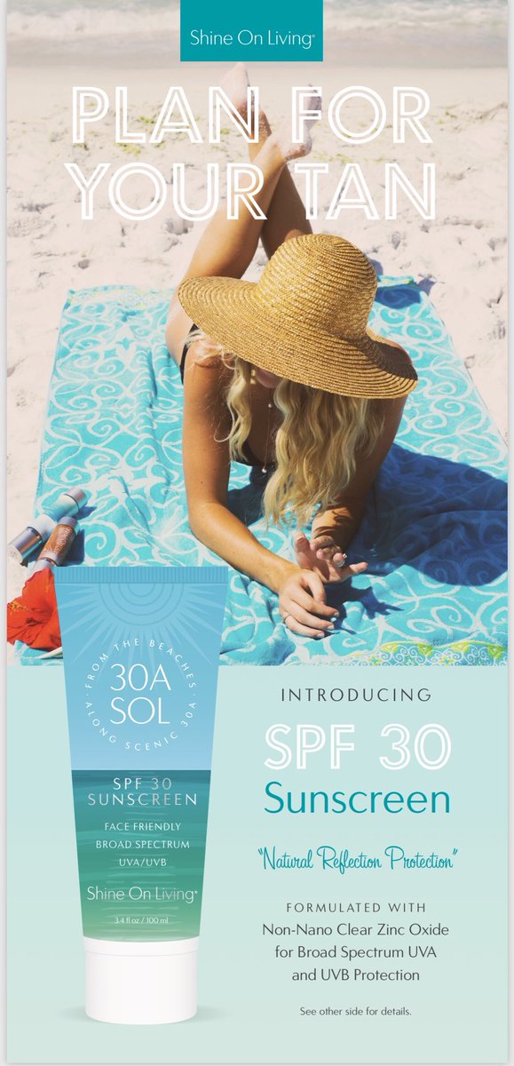 30A SOL SPF 30 Sunscreen <a href="/shineonliving/">Shine On Living, LLC</a>