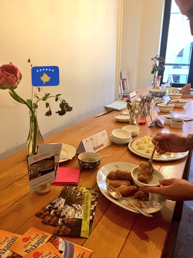 KSEmbBxls's tweet photo. If you missed the chance to taste Kosovo food products at the European Parliament, join us at restaurant Les Filles in Brussels for some more delicious food from #Kosovo 😋 https://t.co/hWjiTrJP3F