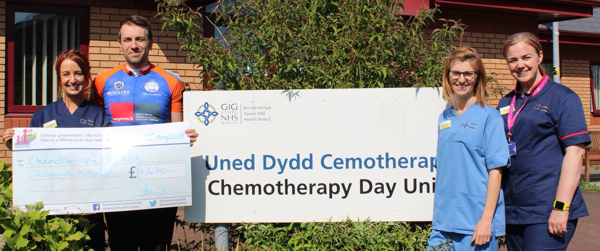 Thank you Jamie Evans for supporting the Chemotherapy Day Unit at #Glangwili Hospital. Jamie took part in <a href="/Carten100/">The Carten Crew</a> in memory of his mother Gillian Evans to say thank you to staff on the unit for their wonderful care #charity #thankyou #makingadifference