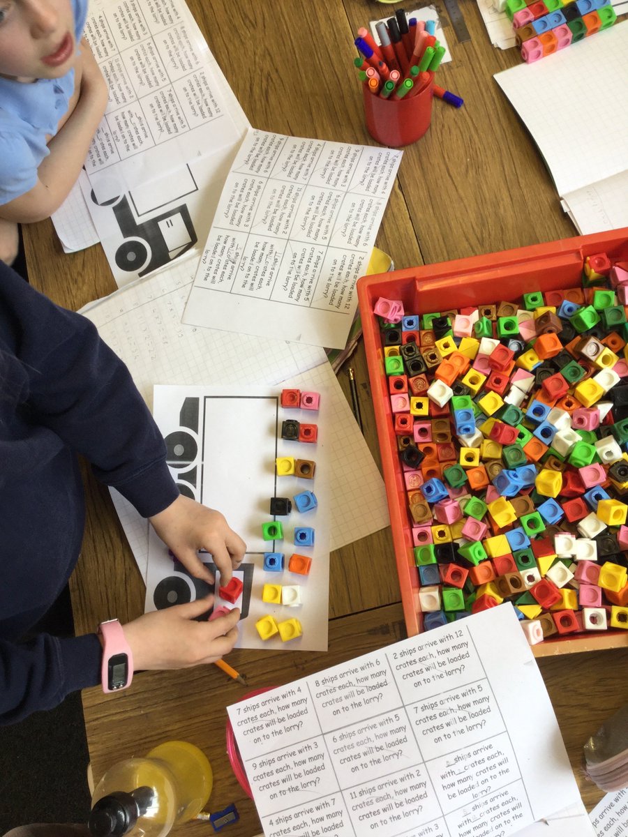 KClarke228's tweet photo. Getting back to basics by showing our sets yesterday! Always important to make sure we understand the concept and not just the answer of multiplication! 👩🏼‍🏫🚚✨ https://t.co/Bokn9UUxv4