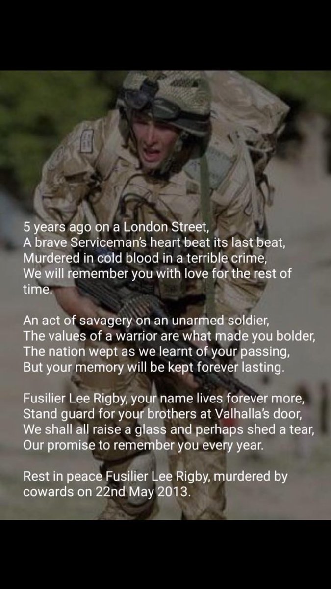 RWillisTrad's tweet photo. #LeeRigby #NeverForget #RIP https://t.co/V4mGdTCtJ8