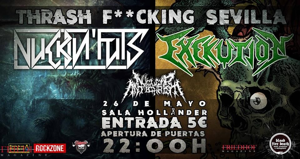[ Recomendamos ] #NuckinFuts con #Exekution y #NuclearAntichrist en Sevilla. friedhof-magazine.com/eventos/nuckin… #ThrashMetal <a href="/NuckinFutsBand/">Nuckin' Futs Thrash</a> <a href="/ExekutionThrash/">Exekution</a> <a href="/NAntichristBand/">Nuclear Antichrist</a> <a href="/BloodFirePromo/">Blood Fire Death</a> @salahollander