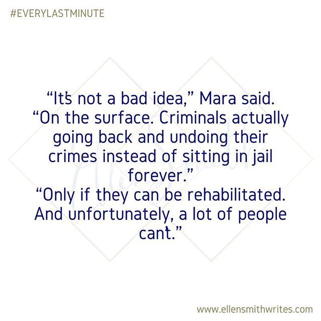 EllenSmithWrite's tweet photo. For #teasertuesday I’m sharing a favorite #bookquote from #EveryLastMinute ! Would you go back in time if you had the chance? Even in the pursuit of justice, #timetravel can be a bit...complicated.
(Find out more about the #timewreckertrilogy here: … https://t.co/Hp91G1lej2 https://t.co/XAqooFiySt