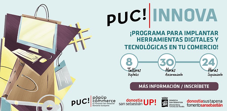 snsebastianshop's tweet photo. #PUCinnova: Programa de asesoramiento, acompañamiento y tutorización digital a 5 comerciantes de #Donostia para implantar nuevas herramientas innovadoras, tecnológicas y digitales que impacten positivamente en sus negocios. Más INFO: https://t.co/21MdQIoTqz https://t.co/9AQ1wGmIbI