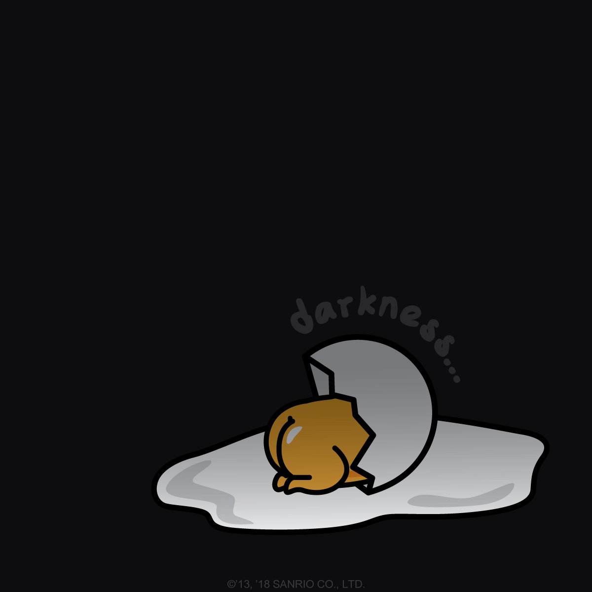 sanrio's tweet photo. the darkness... #WorldGothDay #gudetama https://t.co/BezEcd0qek