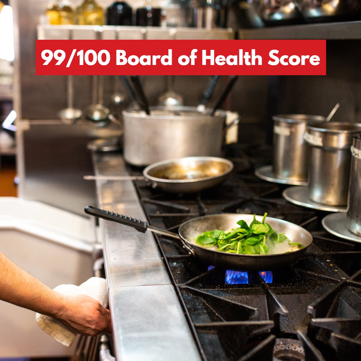 Having two kitchens exposes us to double the potential violations, but doesn't stop us from getting high marks from the Board of Health!