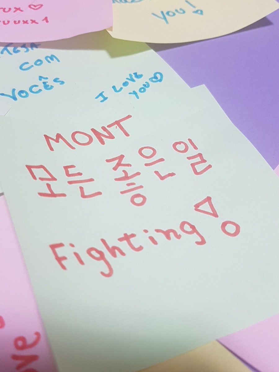LoveMontBR's tweet photo. " MONT 모든 좋은 일 (tudo de bom) Fighting! "
#happymintday #montmintday #1YearWithMont #THANKYOUMONT #MONT #MINT @montlove1 https://t.co/G4ZB4SLQ7E