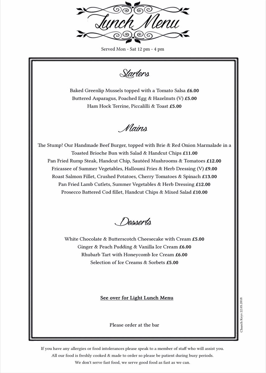 New lunch menu starts soon