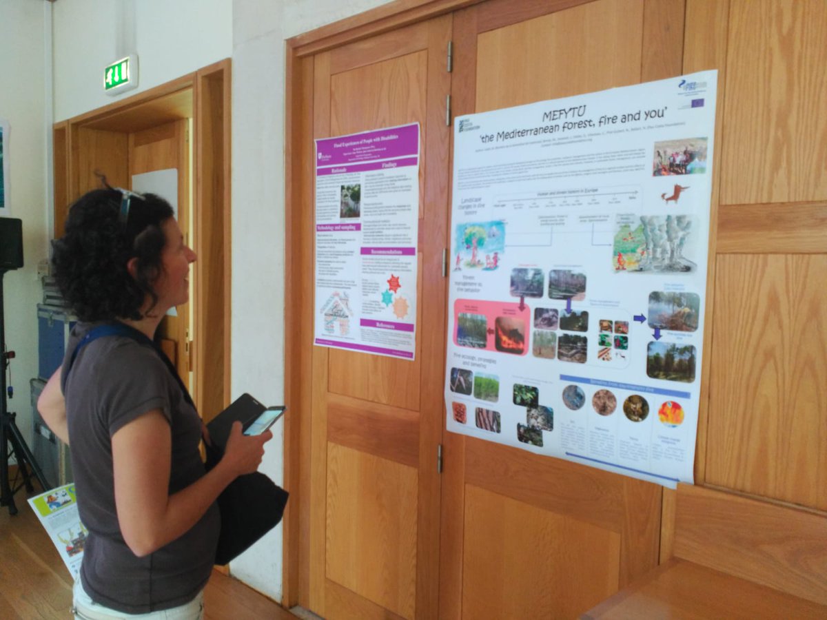 PauCostaF's tweet image. Time for posters presentation at the #CUIDARFinale . We will present the #MEFITU , a project to aware children about wildfire risk in the Mediterranean area and to teach them how to prevent large wildfires
