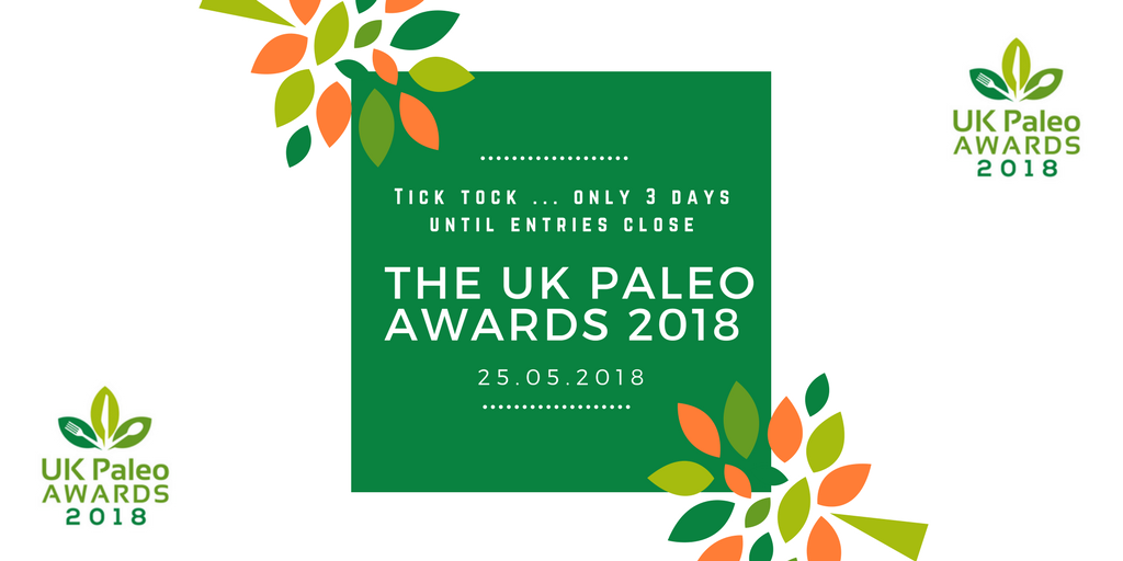 LOOK: only 3 days left to enter the 2018 #ukpaleoawards ... you better be quick!

Head over and enter now: ukpaleoawards.co.uk/how-to-enter/e…

#paleo #paleouk