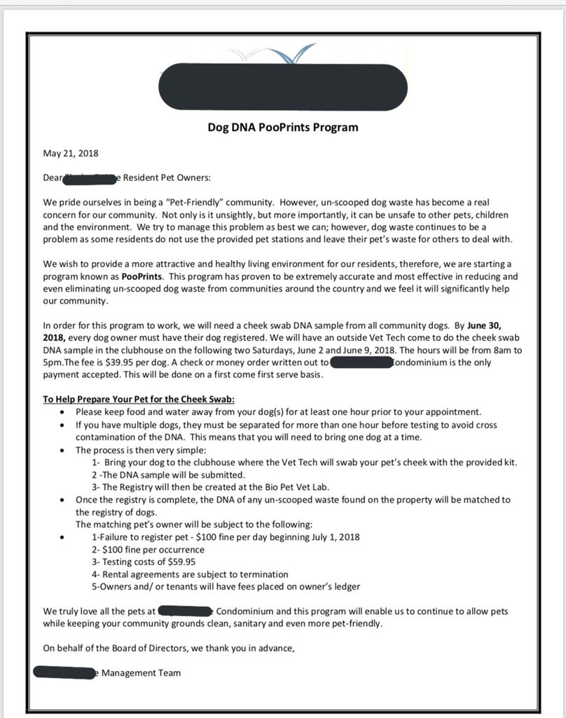 sammi_castle's tweet photo. This has got to be a fucking joke. My HOA literally just emailed us all a letter about how they’re going to start TESTING DOG POOP to determine which residents aren’t picking up after their pets. I literally can’t. #insaneHOA #HOAsAreTheWorst #isthisajoke #wow #HOAnightmares https://t.co/WtIMsqQY3i