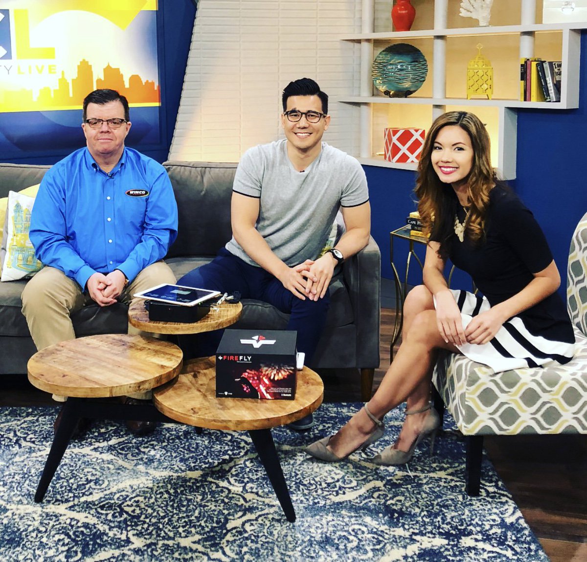 shootfirefly's tweet photo. So cool to see FireFly work its magic on @KCLiveTV this morning! @Wincofireworks

#shootfirefly #fireworks #safetyfirst #pyro #summer #4thofjuly #kclivetv https://t.co/6EbqhDPZ2w