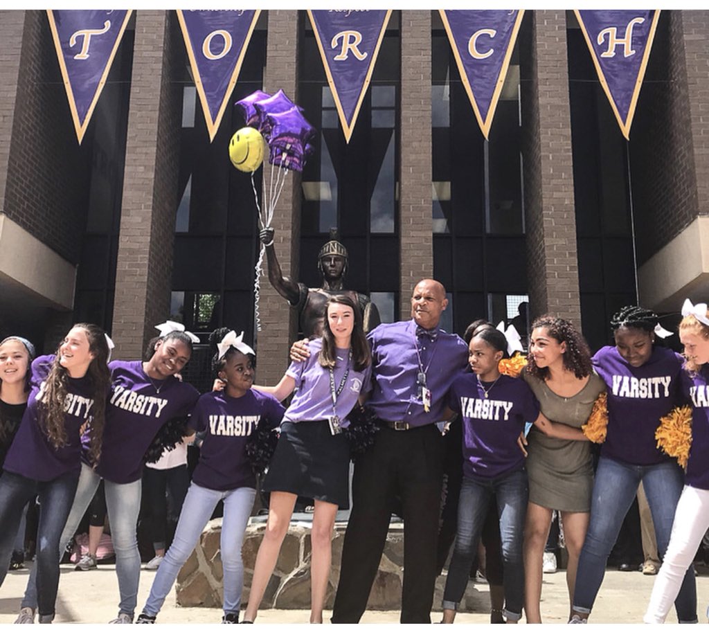 hrollings4's tweet photo. To say I’m saddened that my boys won’t get to experience the passion, pride, and commitment of @JblakeII is an understatement. I’ve never seen someone able to make you believe in, and desire to be a part of, something like this man. #TrojanPride @NHS_Trojans. 💜💛 📸: @joejphoto https://t.co/IIqiEzQ4Xz