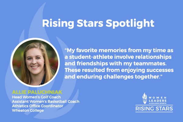 _WomenLeaders's tweet photo. We're so excited to spotlight our #WLS17 graduate @AlPaluchniak! Allie is the head women's golf coach, assistant women's basketball coach, and athletics office coordinator at @Wheaton_Thunder! https://t.co/SjxNAa5elN 🌟 #WeAreRisingStars 🌟 #WeAreWomenLeaders https://t.co/MyVyILwZss
