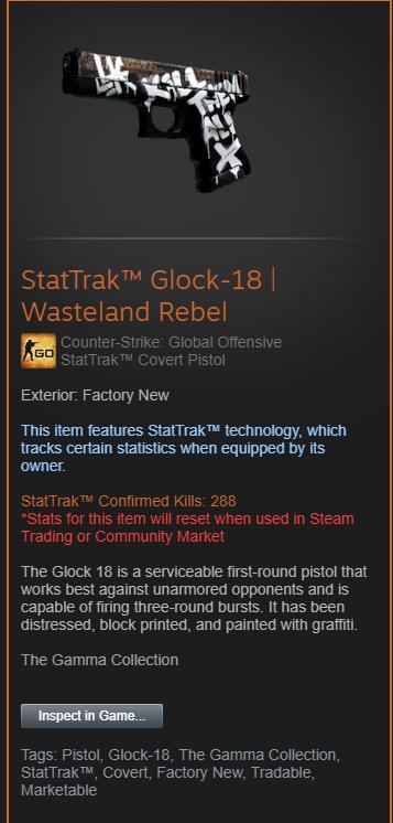 😱❗️#Giveaway Time! #CSGOGiveaway ❗️😱
🎁StatTrak™ Glock-18 | Wasteland Rebel - Factory New 🎁

⬇️How to enter the giveaway:⬇️

✅Retweet this tweet
✅Follow both me <a href="/hEllbergcs/">hEllberg</a> and <a href="/EntelechyGaming/">@BlueRevision</a> ⌛️Winner will be announced 4th of June!!!

🤑GOOD LUCK TO EVERYONE 🤑
