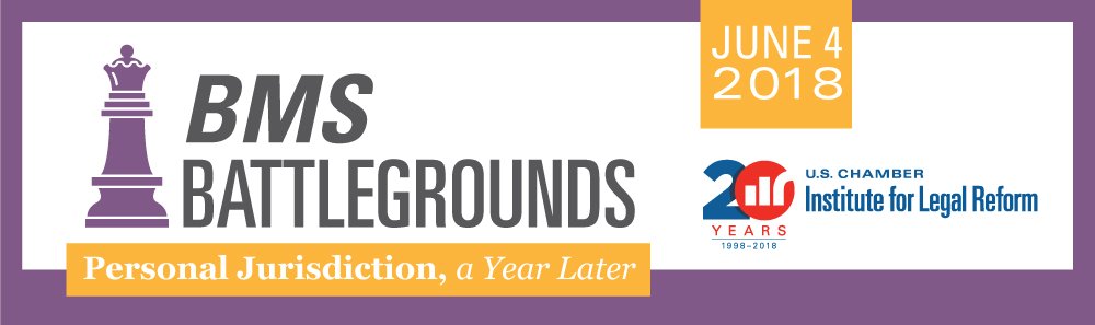 LegalReform's tweet image. Registration for breakfast at BMS Battlegrounds: Personal Jurisdiction, a Year Later ends tomorrow. REGISTER NOW: instituteforlegalreform.com/events/bristol…
