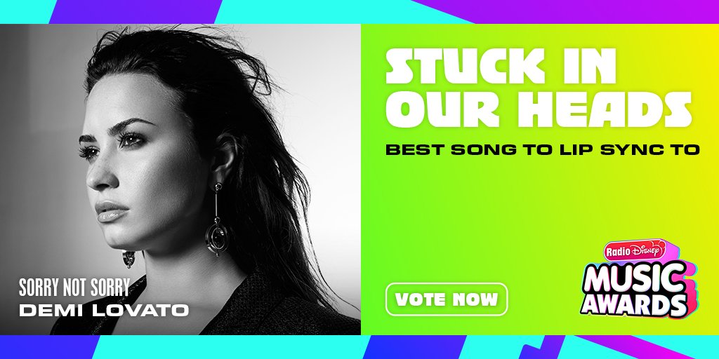 radiodisney's tweet photo. RT to vote for #DemiLovato “Sorry Not Sorry” for #StuckInOurHeads! @radiodisney #RDMA @ddlovato https://t.co/cNcf727mse