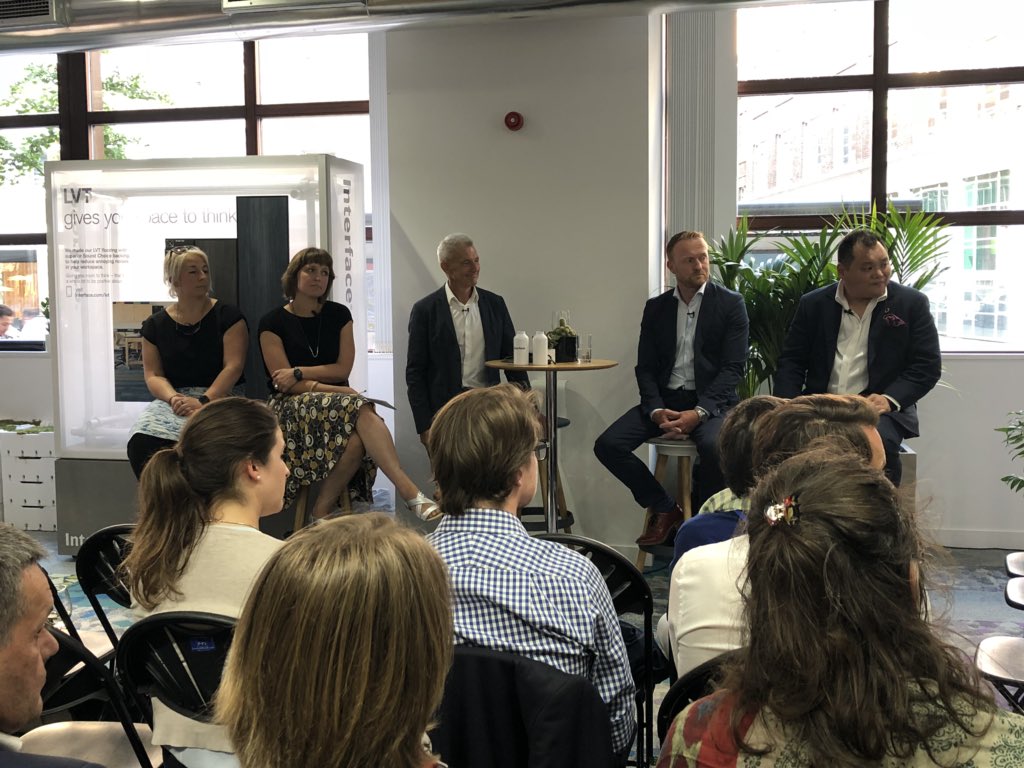A great panel tonight answering some challenging questions on education in marine plastics, zero waste management, design solutions and recycling. Thank you <a href="/Paul_Rose/">Paul Rose</a> <a href="/mrjonkhoo/">Jon Khoo</a> <a href="/ClairePotter/">claire potter</a> <a href="/AnnasQuestions/">Anna Birney</a> and James Bull, head of packaging from Tesco. #CDW2018