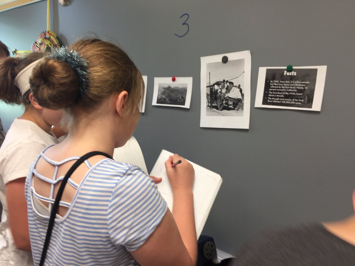 JeannieSlone1's tweet image. Our read aloud had us all wanting to know more abt the Dust Bowl. Gallery walk, @Wonderopolis article, and writing “3Things” piece abt this time in our history helped us learn more. #WCLearns @CloughPikeElem @owpmu @WestCler