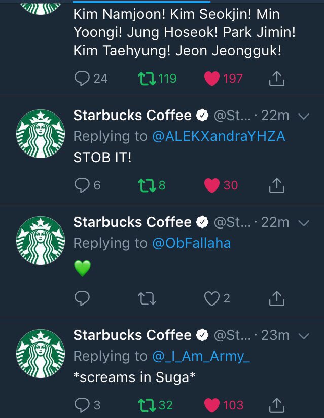 jiniuslamp's tweet photo. @Starbucks is def an OT7 stan. @BTS_twt 

That’s all you need to know https://t.co/TNgwCjrzZ1
