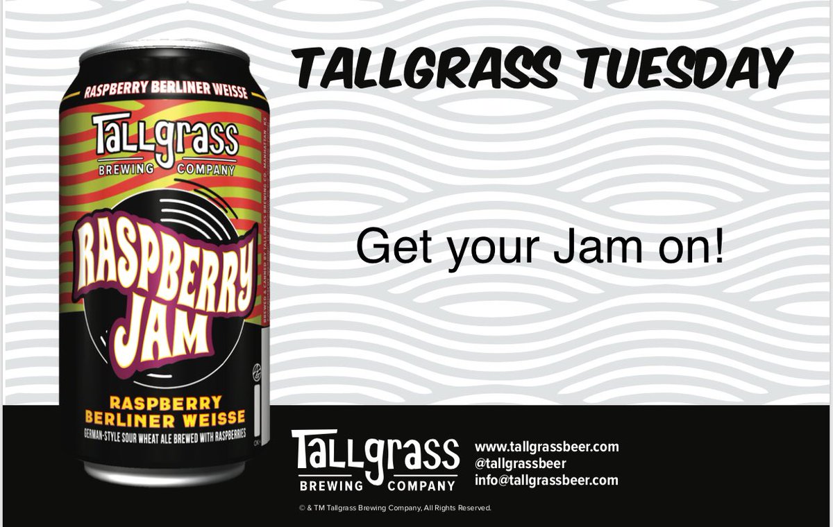 TallgrassBeer's tweet photo. #TallgrassTuesday #KansasCraft #FromKansasWithLove #MidwestAF #JamOn https://t.co/7kddShWADZ