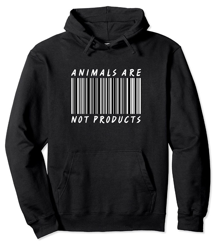 Our most popular design, now on a sweatshirt! This hoodie keeps you comfy and warm all while broadcasting that animals are not products. Snap a photo of you wearing it & tag us to be featured in our feed! Available in 4 colors! Get it here ➵ ow.ly/SIBj30k7beg