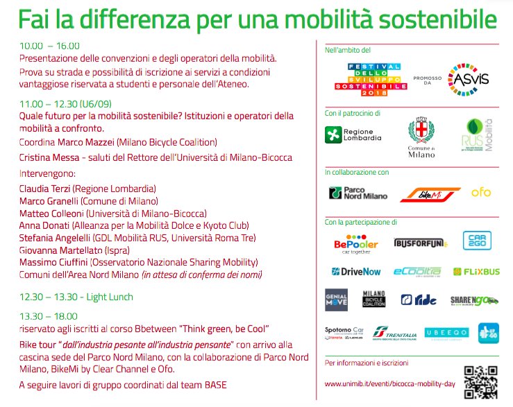 marmaz's tweet photo. Domani in @unimib modero una bellissima tavola rotonda al #BicoccaMobilityDay: Quale futuro per la mobilità sostenibile?
Il dubbio è: promuovo la mobilità sostenibile attiva e mi presento con le #braghette d'ordinanza o vado in lungo? https://t.co/2ORpoAswFC