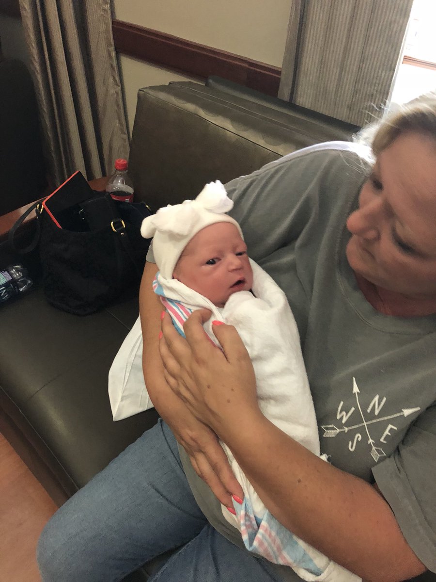 Newest member of Tmx has arrived 1:00pm 6lbs 15 oz Raygan Sweeney is finally here #amber Pearson