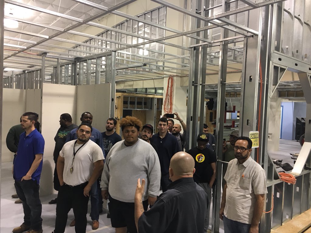 TxBldgTrades's tweet image. Our Apprenticeship Readiness Program/MC3 taking a tour of @CSCarpenters @ATXCarpenters #apprenticeship training facility  #WeBuildTx