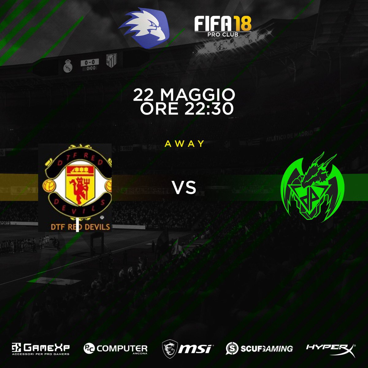 DraveXproclub's tweet photo. Stasera i nostri ragazzi scendono in campo alle 22:30 contro i @ViralDTF in @AIPC_ITALIA @IESAArgentina e poi alle 23:00 contro i @EmpoliProClub academy in @VPLItaly .⚽️
FORZA RAGAZZI!💚🖤
@Dragons_Power_G
#GoDragonsPower💚🖤
#WearedP👌💚🖤 https://t.co/8pdivIZP5C