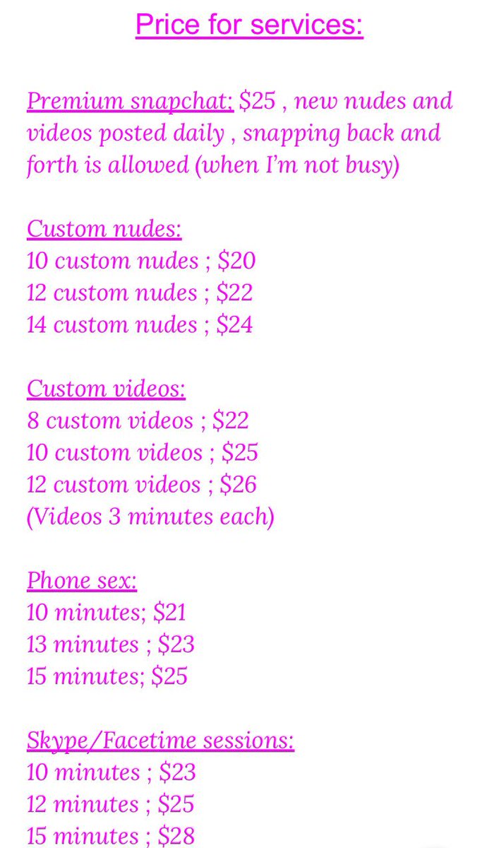 naughty_babe015's tweet photo. Hi babies , so it’s been about a year or so since I’ve updated my prices , so here is the new ones babes , don’t feel like you have to buy if don’t want to ! ❤️😊 https://t.co/Qm6g6GUC53