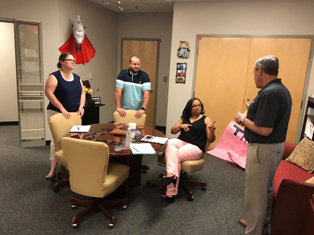 New admin team bonding and collaborating as they talk about next year!  PMMS is truly in great hands!