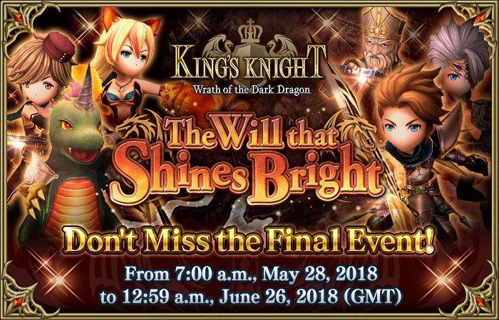 Final Chapter Event Coming Soon!
It's your chance to check out the final event of KING'S KNIGHT!
The master's secret is revealed alas!
And what will happen to Ray Jack, who's in a tug-of-war of fates!?
Don't miss the grand finale starting from 7 p.m. 5/28(GMT)!
#KingsKnight