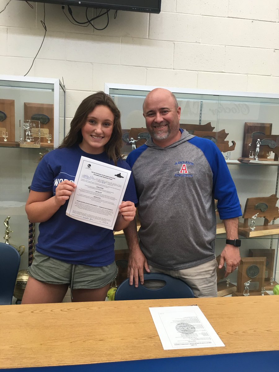 ClockerAD's tweet photo. Good luck to Natalie Gillis as she takes her talents to @WorcesterState this fall! Congrats! @AshlandClockers @Kstcoeur @ahsgvball https://t.co/j6Kdw3DO56