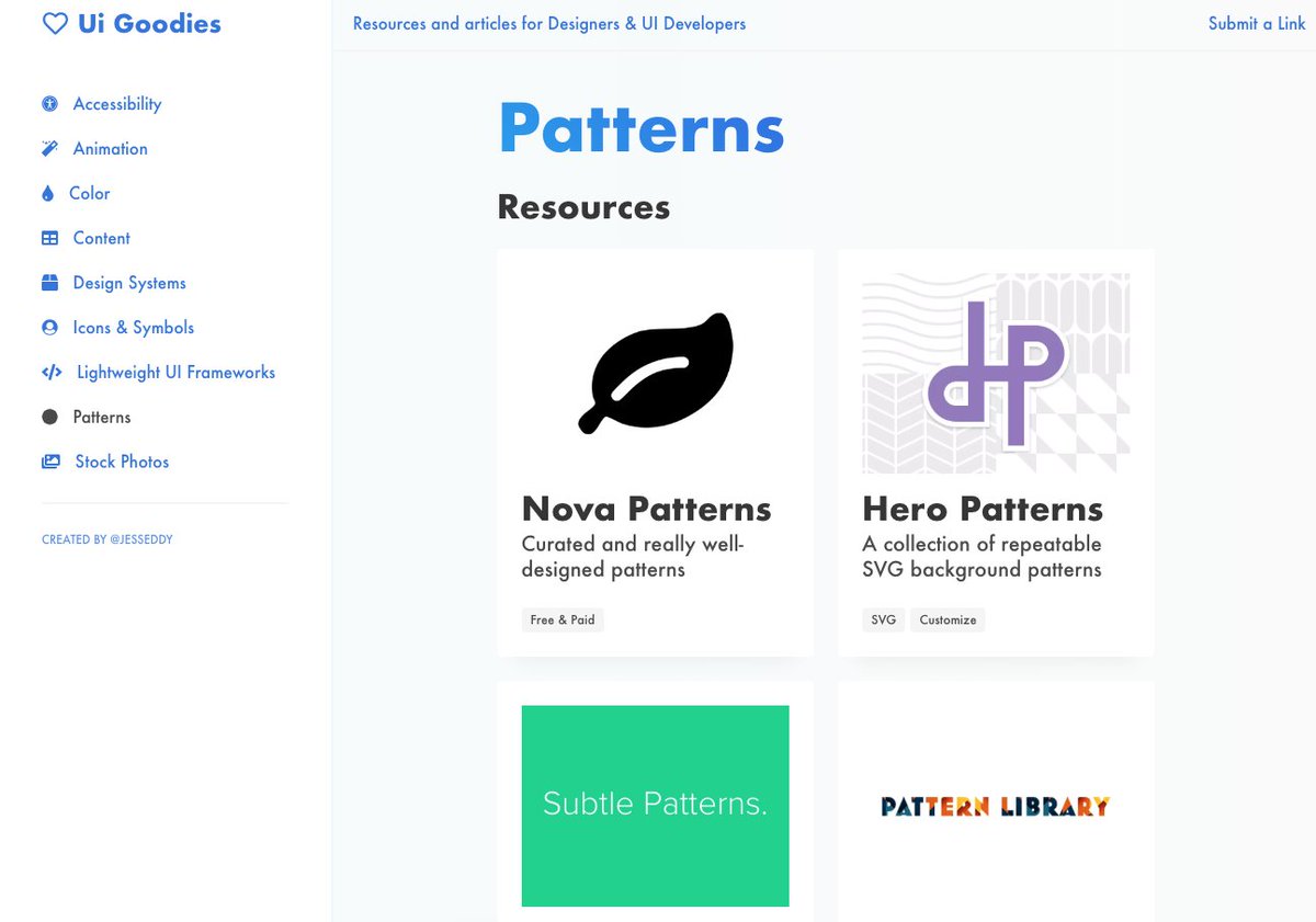 AdhamDannaway's tweet photo. UI Goodies – great collection of  design resources 🤓  https://t.co/zBPYAlkQ5x via @jesseddy #design #UI #UX 

♿ Accessibility
💫 Animation
🎨 Color
✍️ Content
📐 Design Systems
✨ Icons https://t.co/blQlLvDTy7
