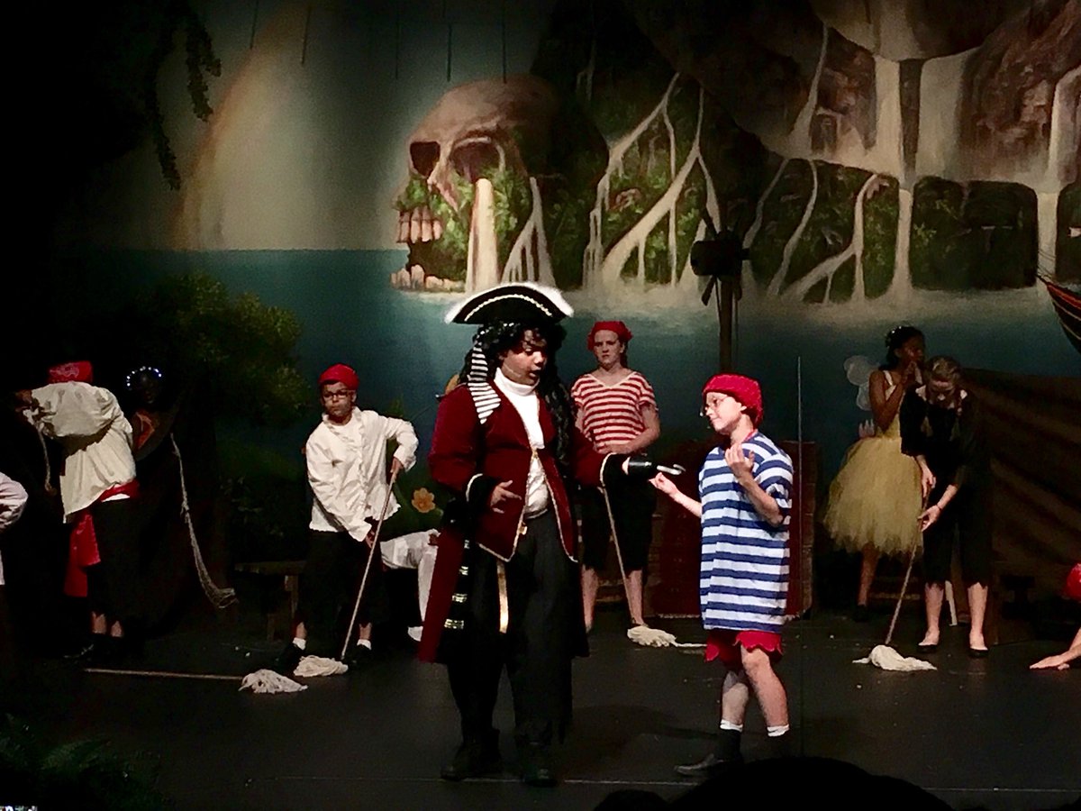 GAC_SKincade's tweet photo. I was amazed today! Elementary students were transformed into fairies, pirates, and lost boys, and Peter Pan flew through the air. #GACelem https://t.co/AM1qvMKQ5B