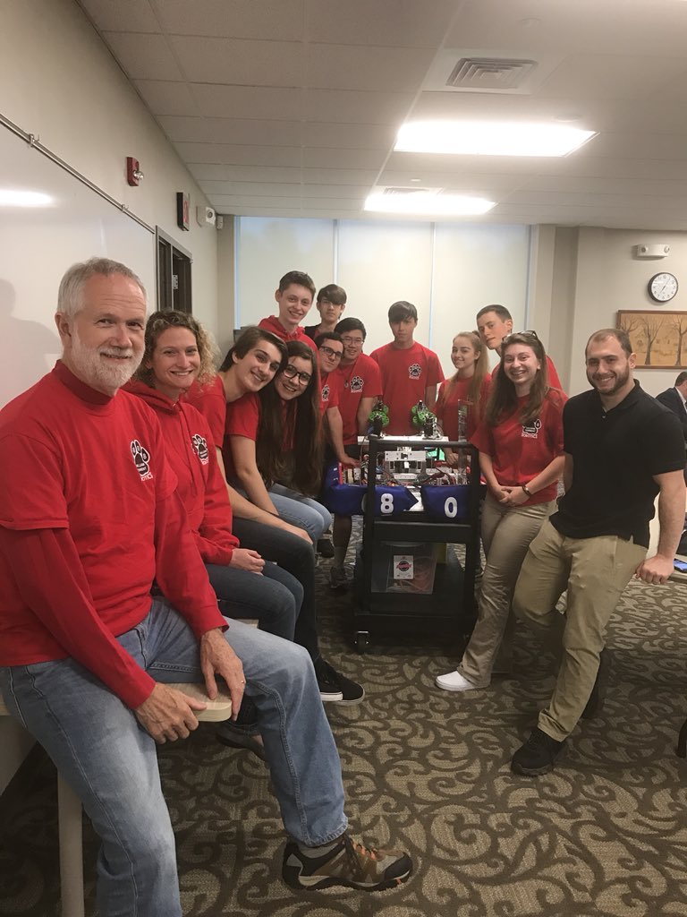 Wtrobotics6808's tweet photo. @Centennial_SD @WTHS_Panthers showing off the robot at the board meeting. #blessed https://t.co/bfd4OP6fbj