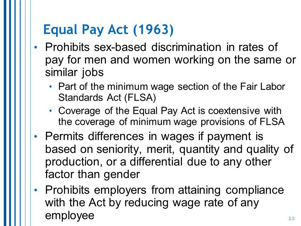The Equal Pay Act of 1963 is a United States labor law amending the Fair Labor Standards Act, aimed at abolishing wage disparity based on sex (see Gender pay gap). It was signed into law on June 10, 1963, by John F. Kennedy as part of his New Frontier Program.  #DemHistory  #ForAll