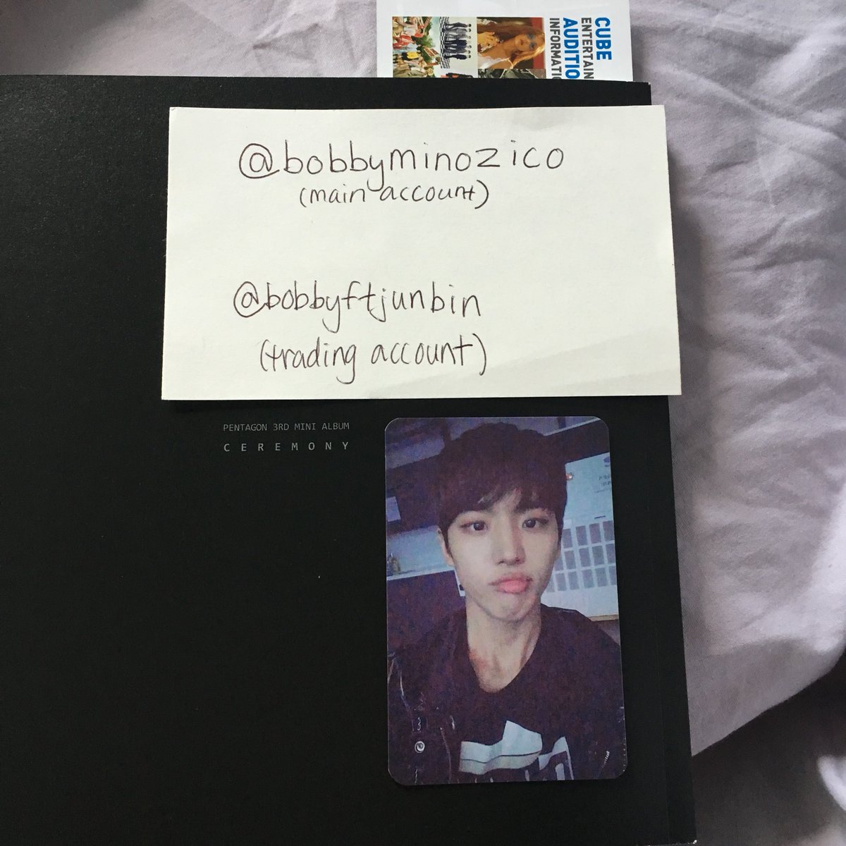 newkidskontinue's tweet photo. Pentagon’s Ceremony (Trade)
• @pctradeusa @PTG_Trade •

Have: Hongseok PC
Want: Yuto, Jinho, Yanan (See Pic)
Location: USA
WW?: preferably within the U.S.

-willing to buy a pc if you’re selling- https://t.co/lAhX32ozll