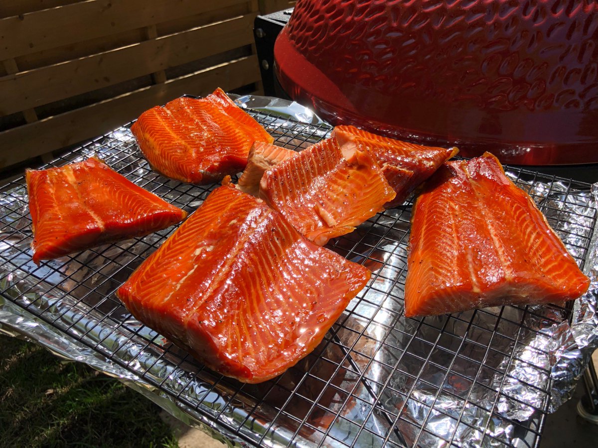 canibagthat's tweet image. First time using the @KamadoJoe: pork ribs and trout - delicious!
 
@ottawaheartrob @jayjax1978 @KetoAnaesMD @DicksonBBQ #smoker #kamado #charcoalcooking