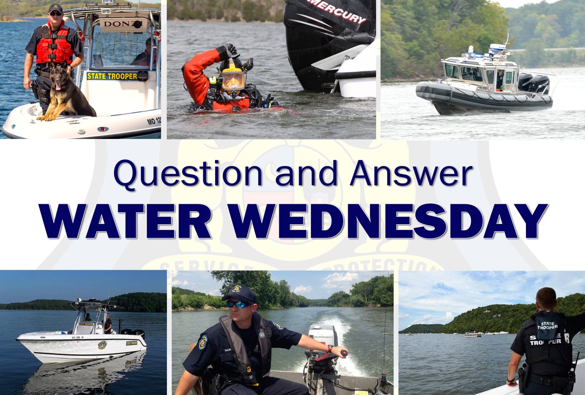 MSHPTrooperGHQ's tweet image. Join us tomorrow at 8 a.m. for a SPECIAL #WaterWednesday - Question and Answer edition! With it being #MemorialDay weekend AND #SafeBoatingWeek, we want to help you with all your water related questions!