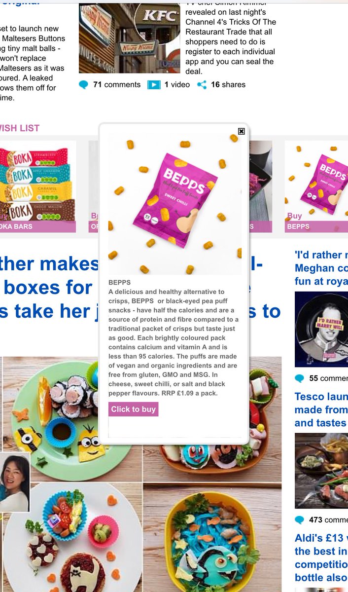 HayleyRTaylor94's tweet photo. It’s a great day when your client @BEPPS_SNACKS is featured on the @MailOnline @Femail Food Bites round up 🍽 #BEPPSplease #BEPPS #Snacking https://t.co/7zmXfdNaDZ
