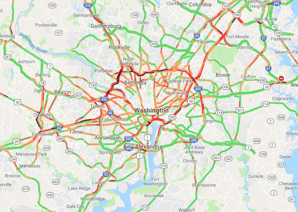Fox 5 Dc On Twitter Live Look At The Traffic Map As A Storm